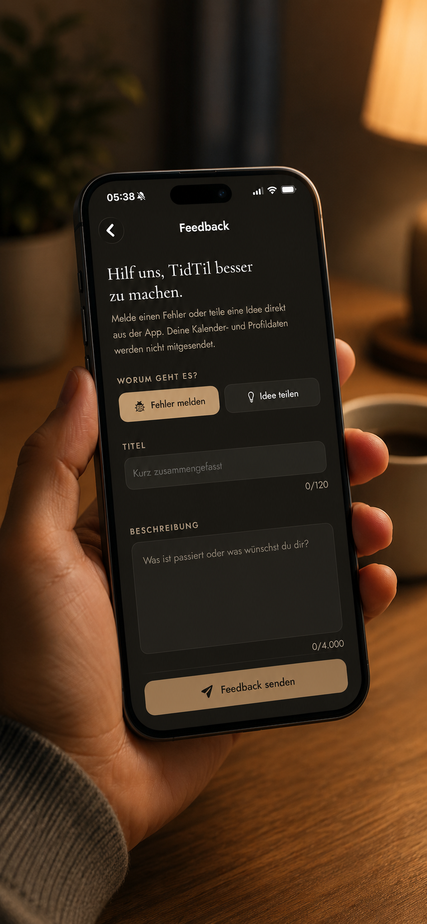 Hilfe und Feedback direkt in TidTil
